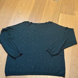 Atmosphere forest green Sweater with Sparkling Details
